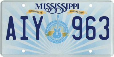 MS license plate AIY963
