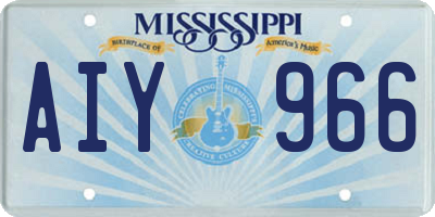 MS license plate AIY966