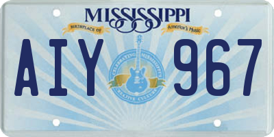MS license plate AIY967