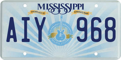 MS license plate AIY968