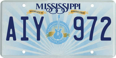 MS license plate AIY972
