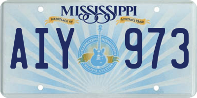 MS license plate AIY973