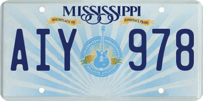 MS license plate AIY978