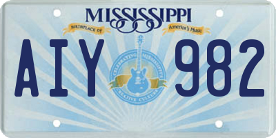 MS license plate AIY982