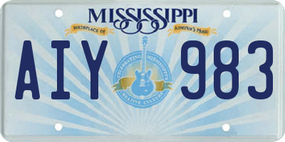 MS license plate AIY983