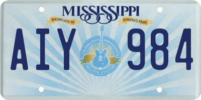 MS license plate AIY984