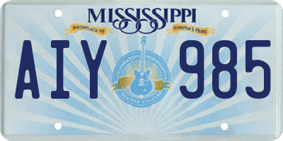 MS license plate AIY985