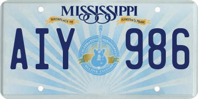 MS license plate AIY986
