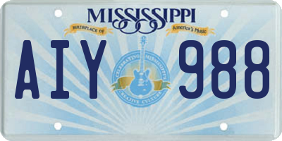 MS license plate AIY988