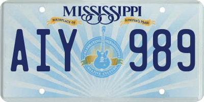 MS license plate AIY989