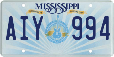 MS license plate AIY994