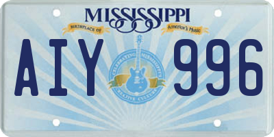 MS license plate AIY996
