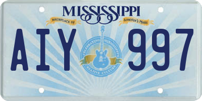 MS license plate AIY997
