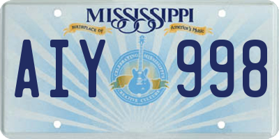 MS license plate AIY998