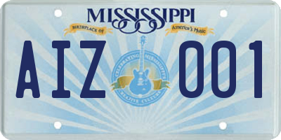 MS license plate AIZ001
