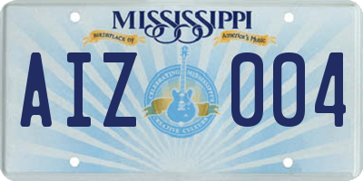 MS license plate AIZ004