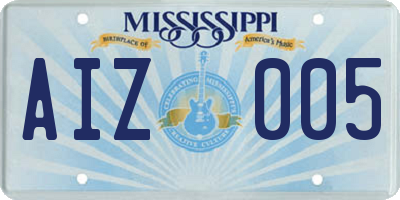 MS license plate AIZ005