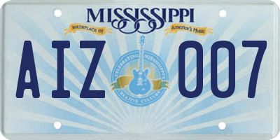 MS license plate AIZ007