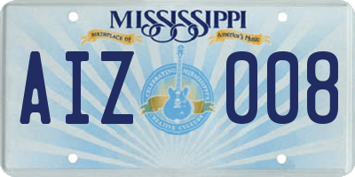 MS license plate AIZ008
