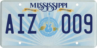 MS license plate AIZ009