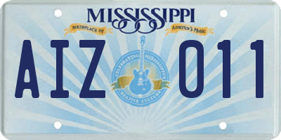 MS license plate AIZ011
