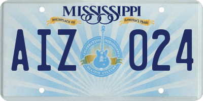 MS license plate AIZ024
