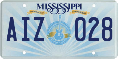 MS license plate AIZ028
