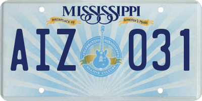 MS license plate AIZ031