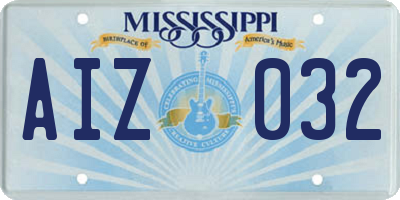 MS license plate AIZ032