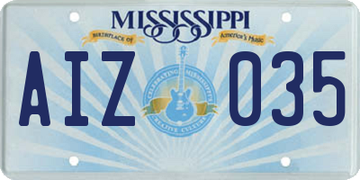 MS license plate AIZ035