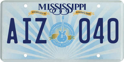 MS license plate AIZ040