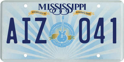 MS license plate AIZ041
