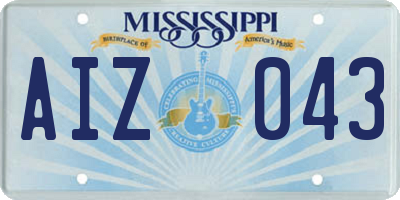 MS license plate AIZ043