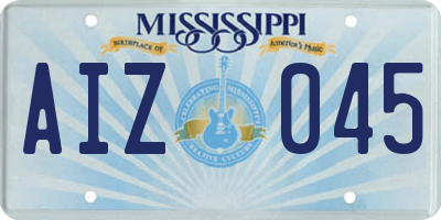 MS license plate AIZ045