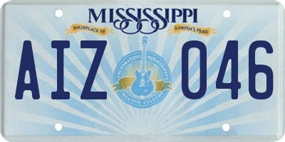 MS license plate AIZ046