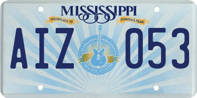 MS license plate AIZ053