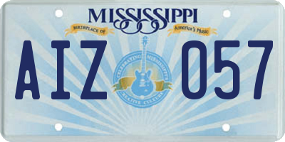 MS license plate AIZ057