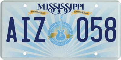 MS license plate AIZ058