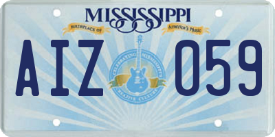 MS license plate AIZ059