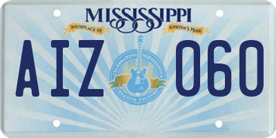 MS license plate AIZ060