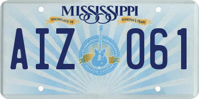 MS license plate AIZ061