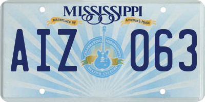 MS license plate AIZ063