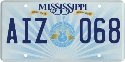 MS license plate AIZ068