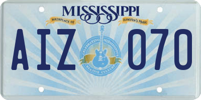 MS license plate AIZ070