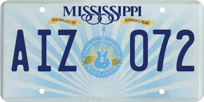 MS license plate AIZ072