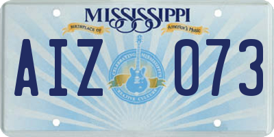 MS license plate AIZ073