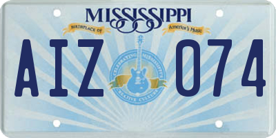 MS license plate AIZ074