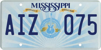 MS license plate AIZ075