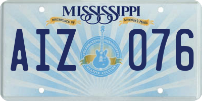 MS license plate AIZ076
