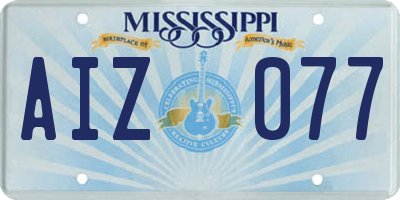 MS license plate AIZ077